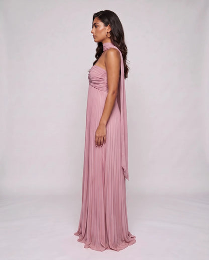 Chiffon Strapless Sweetheart Neckline A-Line Maxi Dress with Scarf for Party, Cocktail, Evening, Wedding Guest & Summer Event | SKU: AMD-584729163847251-DUSTYROSE-L,AMD-584729163847251-DUSTYROSE-M,AMD-584729163847251-DUSTYROSE-S,AMD-584729163847251-DUSTYROSE-XL,AMD-584729163847251-DUSTYROSE-XS