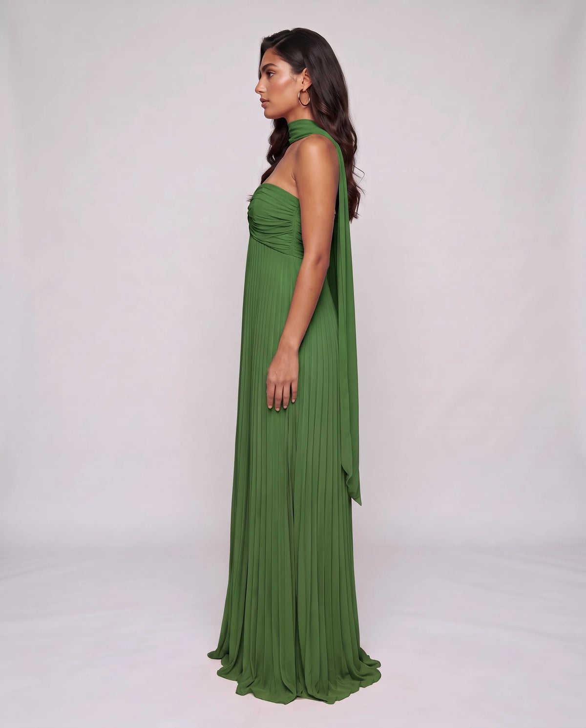 Chiffon Strapless Sweetheart Neckline A-Line Maxi Dress with Scarf for Party, Cocktail, Evening, Wedding Guest & Summer Event | SKU: AMD-584729163847251-EMERALD-L,AMD-584729163847251-EMERALD-M,AMD-584729163847251-EMERALD-S,AMD-584729163847251-EMERALD-XL,AMD-584729163847251-EMERALD-XS