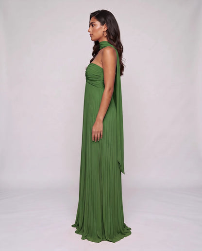 Chiffon Strapless Sweetheart Neckline A-Line Maxi Dress with Scarf for Party, Cocktail, Evening, Wedding Guest & Summer Event | SKU: AMD-584729163847251-EMERALD-L,AMD-584729163847251-EMERALD-M,AMD-584729163847251-EMERALD-S,AMD-584729163847251-EMERALD-XL,AMD-584729163847251-EMERALD-XS
