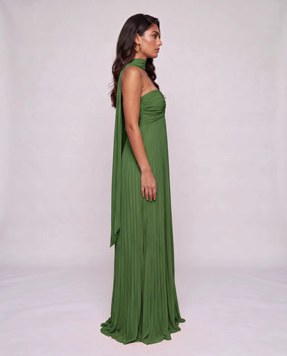 Chiffon Strapless Sweetheart Neckline A-Line Maxi Dress with Scarf for Party, Cocktail, Evening, Wedding Guest & Summer Event | SKU: AMD-584729163847251-EMERALD-L,AMD-584729163847251-EMERALD-M,AMD-584729163847251-EMERALD-S,AMD-584729163847251-EMERALD-XL,AMD-584729163847251-EMERALD-XS