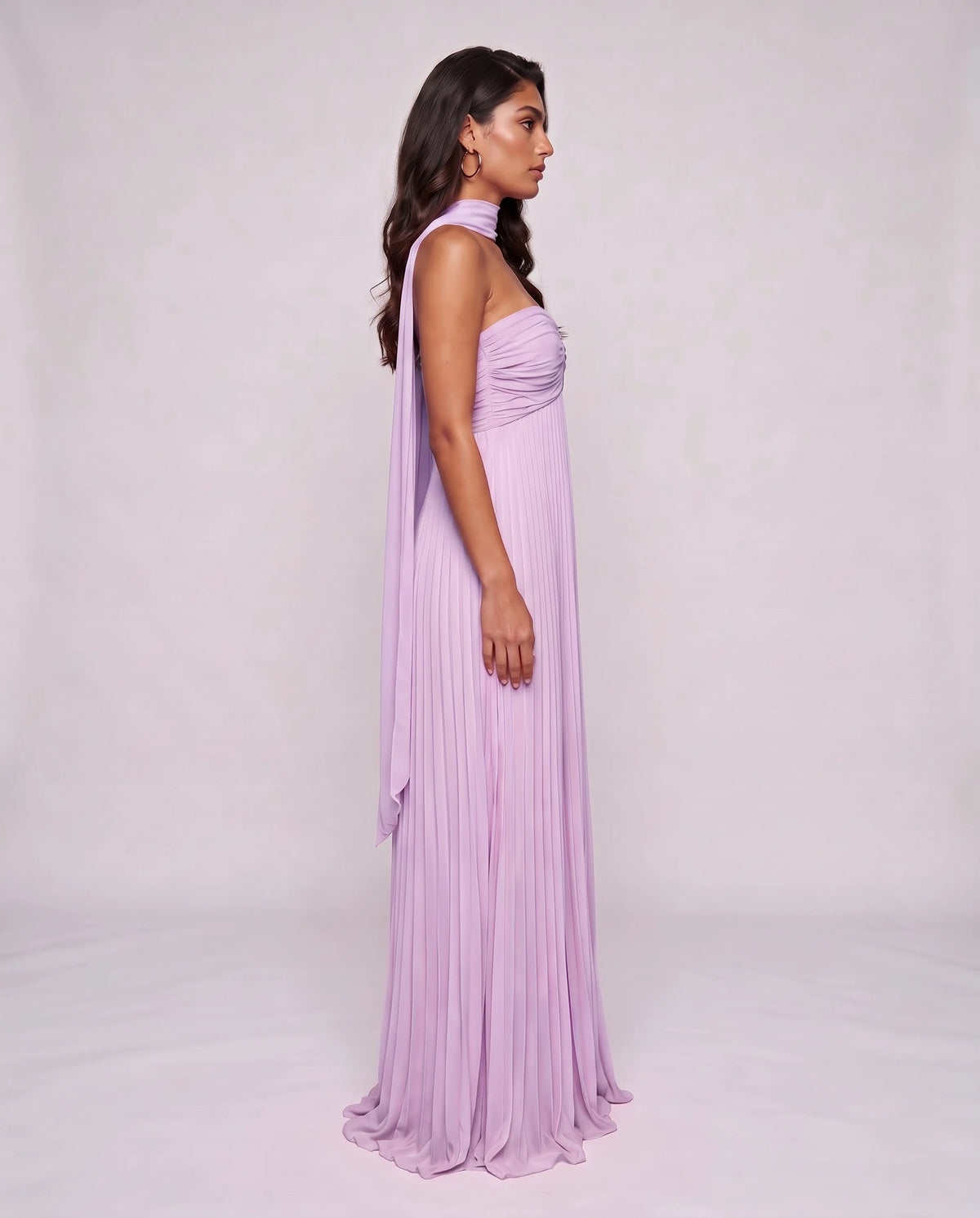 Chiffon Strapless Sweetheart Neckline A-Line Maxi Dress with Scarf for Party, Cocktail, Evening, Wedding Guest & Summer Event | SKU: AMD-584729163847251-LILAC-L,AMD-584729163847251-LILAC-M,AMD-584729163847251-LILAC-S,AMD-584729163847251-LILAC-XL,AMD-584729163847251-LILAC-XS