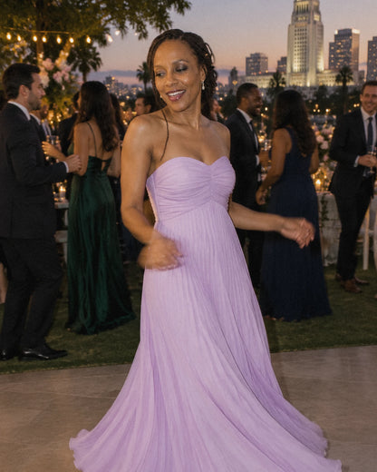 Chiffon Strapless Sweetheart Neckline A-Line Maxi Dress with Scarf for Party, Cocktail, Evening, Wedding Guest & Summer Event | SKU: AMD-584729163847251-LILAC-L,AMD-584729163847251-LILAC-M,AMD-584729163847251-LILAC-S,AMD-584729163847251-LILAC-XL,AMD-584729163847251-LILAC-XS