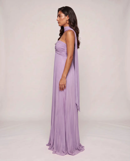 Chiffon Strapless Sweetheart Neckline A-Line Maxi Dress with Scarf for Party, Cocktail, Evening, Wedding Guest & Summer Event | SKU: AMD-584729163847251-PURPLE-L,AMD-584729163847251-PURPLE-M,AMD-584729163847251-PURPLE-S,AMD-584729163847251-PURPLE-XL,AMD-584729163847251-PURPLE-XS