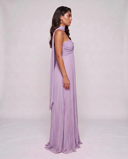 Chiffon Strapless Sweetheart Neckline A-Line Maxi Dress with Scarf for Party, Cocktail, Evening, Wedding Guest & Summer Event | SKU: AMD-584729163847251-PURPLE-L,AMD-584729163847251-PURPLE-M,AMD-584729163847251-PURPLE-S,AMD-584729163847251-PURPLE-XL,AMD-584729163847251-PURPLE-XS