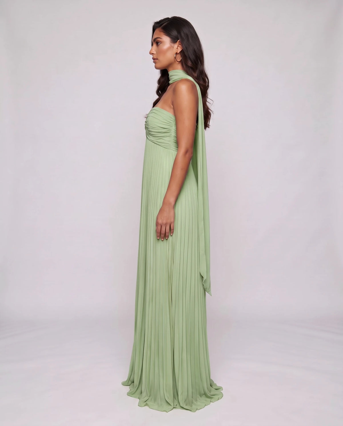 Chiffon Strapless Sweetheart Neckline A-Line Maxi Dress with Scarf for Party, Cocktail, Evening, Wedding Guest & Summer Event | SKU: AMD-584729163847251-SAGE-L,AMD-584729163847251-SAGE-M,AMD-584729163847251-SAGE-S,AMD-584729163847251-SAGE-XL,AMD-584729163847251-SAGE-XS
