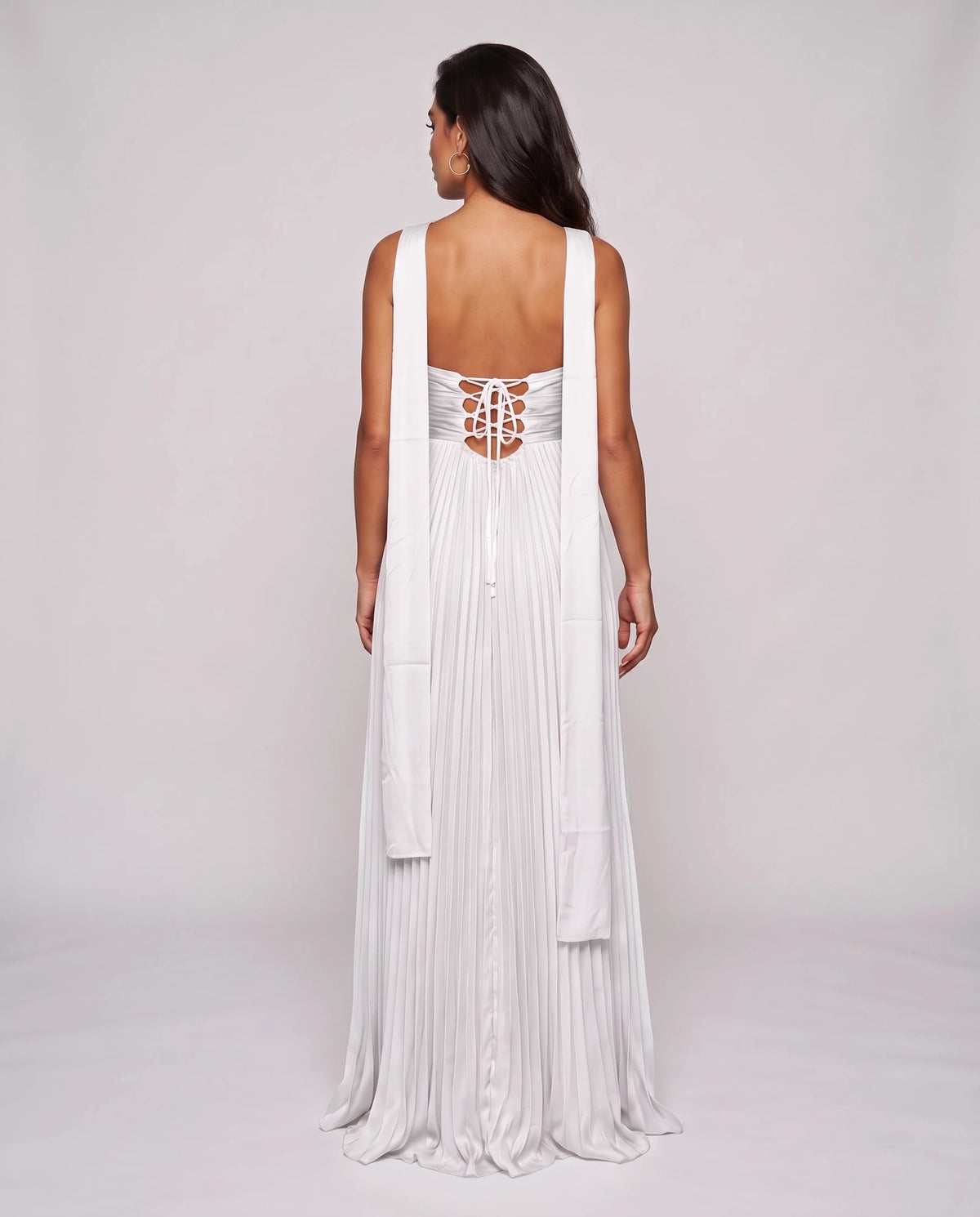 Chiffon Strapless Sweetheart Neckline A-Line Maxi Dress with Scarf for Party, Cocktail, Evening, Wedding Guest & Summer Event | SKU: AMD-584729163847251-WHITE-L,AMD-584729163847251-WHITE-M,AMD-584729163847251-WHITE-S,AMD-584729163847251-WHITE-XL,AMD-584729163847251-WHITE-XS