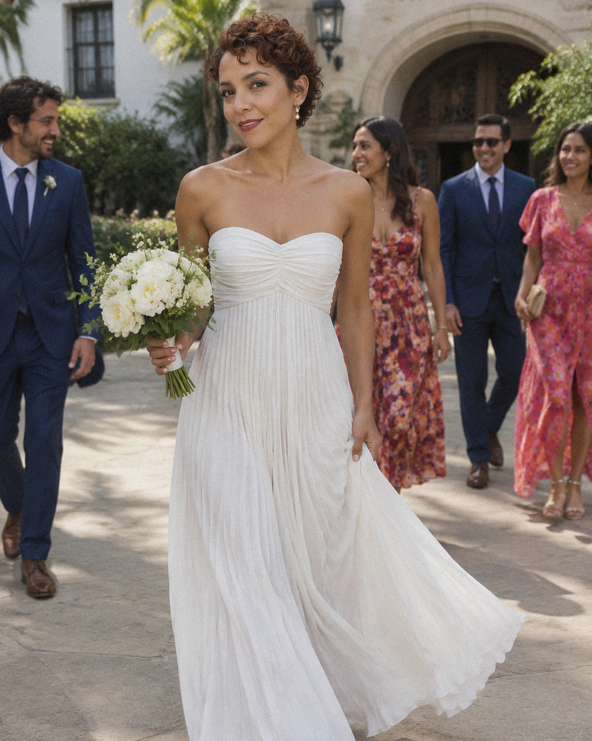Chiffon Strapless Sweetheart Neckline A-Line Maxi Dress with Scarf for Party, Cocktail, Evening, Wedding Guest & Summer Event | SKU: AMD-584729163847251-WHITE-L,AMD-584729163847251-WHITE-M,AMD-584729163847251-WHITE-S,AMD-584729163847251-WHITE-XL,AMD-584729163847251-WHITE-XS