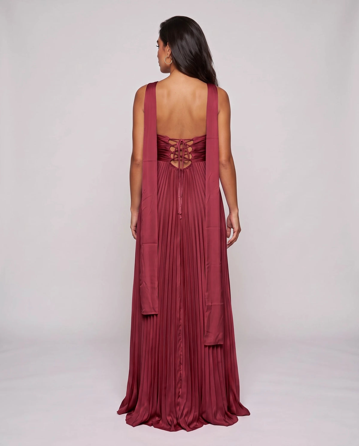 Chiffon Strapless Sweetheart Neckline A-Line Maxi Dress with Scarf for Party, Cocktail, Evening, Wedding Guest & Summer Event | SKU: AMD-584729163847251-WINE-L,AMD-584729163847251-WINE-M,AMD-584729163847251-WINE-S,AMD-584729163847251-WINE-XL,AMD-584729163847251-WINE-XS
