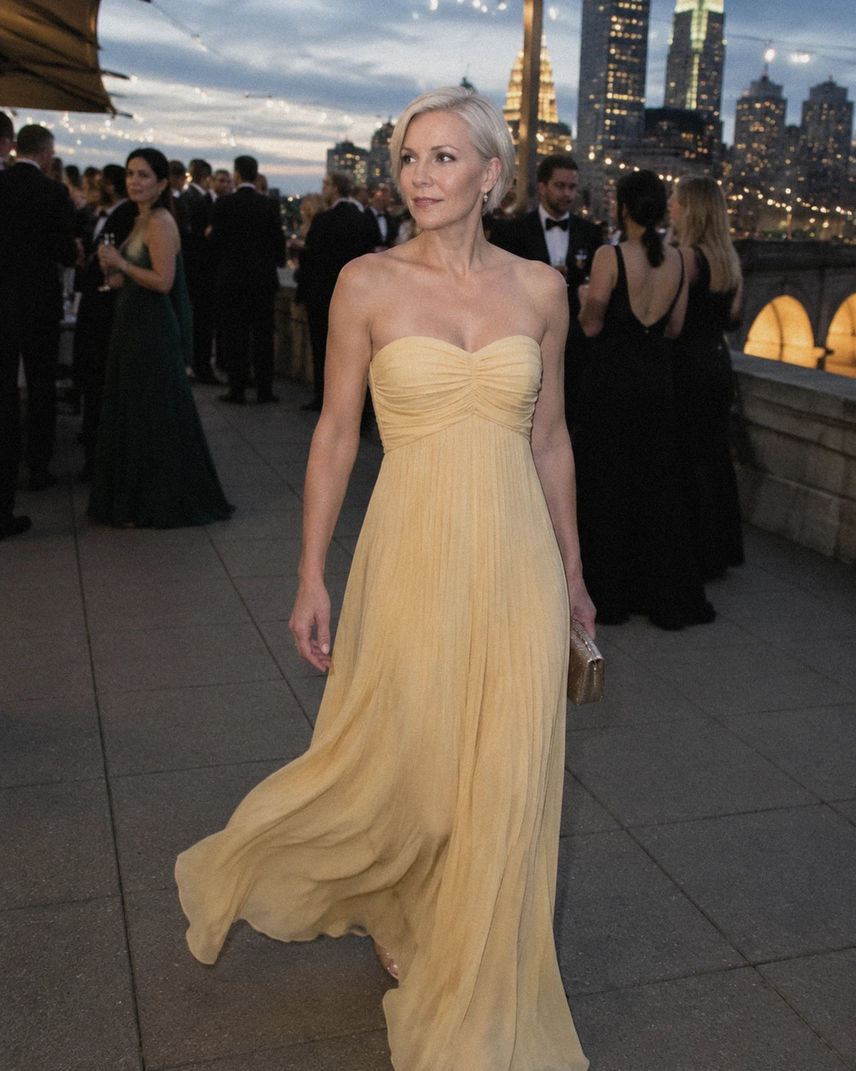 Chiffon Strapless Sweetheart Neckline A-Line Maxi Dress with Scarf for Party, Cocktail, Evening, Wedding Guest & Summer Event | SKU: AMD-584729163847251-YELLOW-L,AMD-584729163847251-YELLOW-M,AMD-584729163847251-YELLOW-S,AMD-584729163847251-YELLOW-XL,AMD-584729163847251-YELLOW-XS