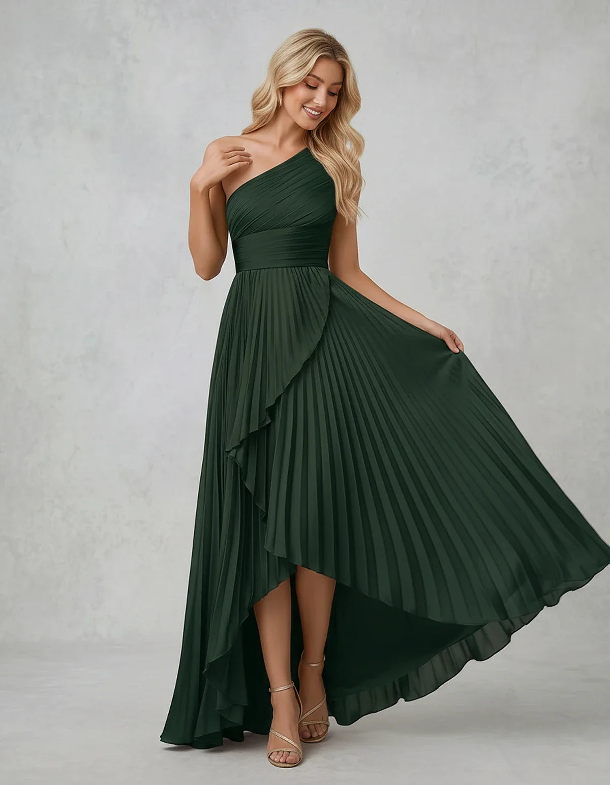 Chiffon Sleeveless One-Shoulder A-Line Maxi Dress for Party, Cocktail, Evening, Wedding Guest, Bridesmaid & Summer Events, fr | SKU: AMD-583920174618452-EMERALD-L,AMD-583920174618452-EMERALD-M,AMD-583920174618452-EMERALD-S,AMD-583920174618452-EMERALD-XL,AMD-583920174618452-EMERALD-XS