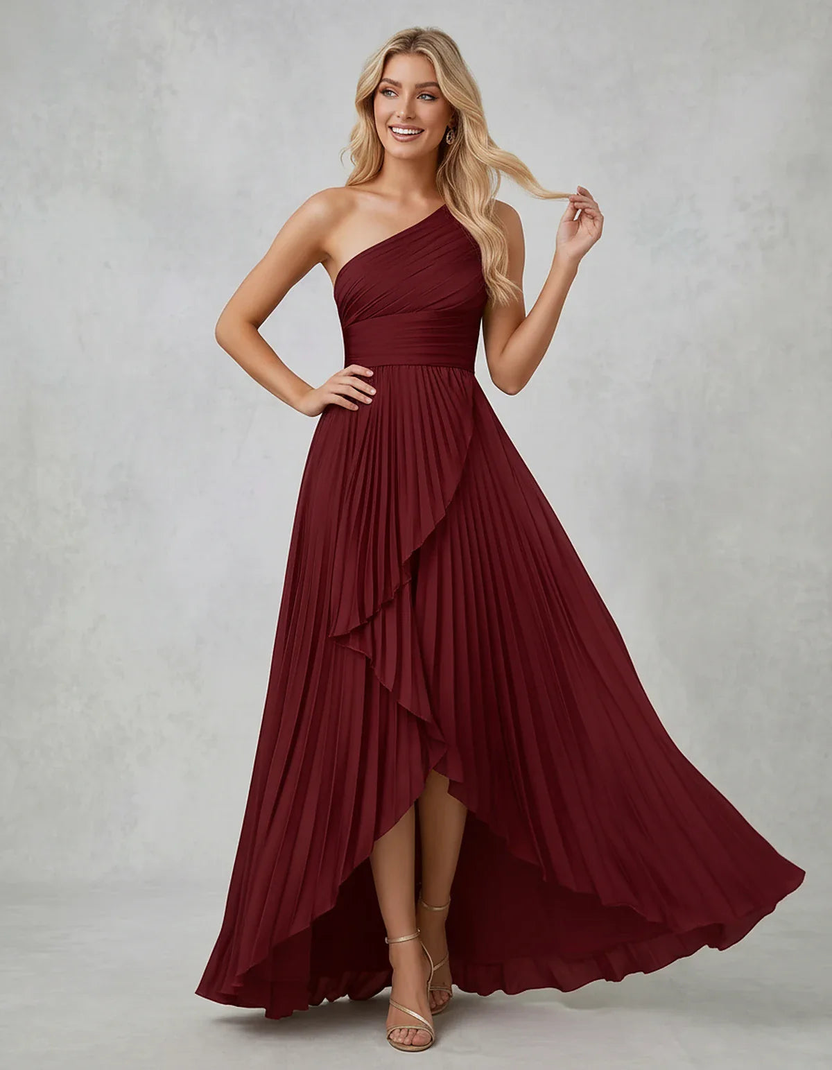Chiffon Sleeveless One-Shoulder A-Line Maxi Dress for Party, Cocktail, Evening, Wedding Guest, Bridesmaid & Summer Events, fr | SKU: AMD-583920174618452-BLACK-L,AMD-583920174618452-BLACK-M,AMD-583920174618452-BLACK-S,AMD-583920174618452-BLACK-XL,AMD-583920174618452-BLACK-XS