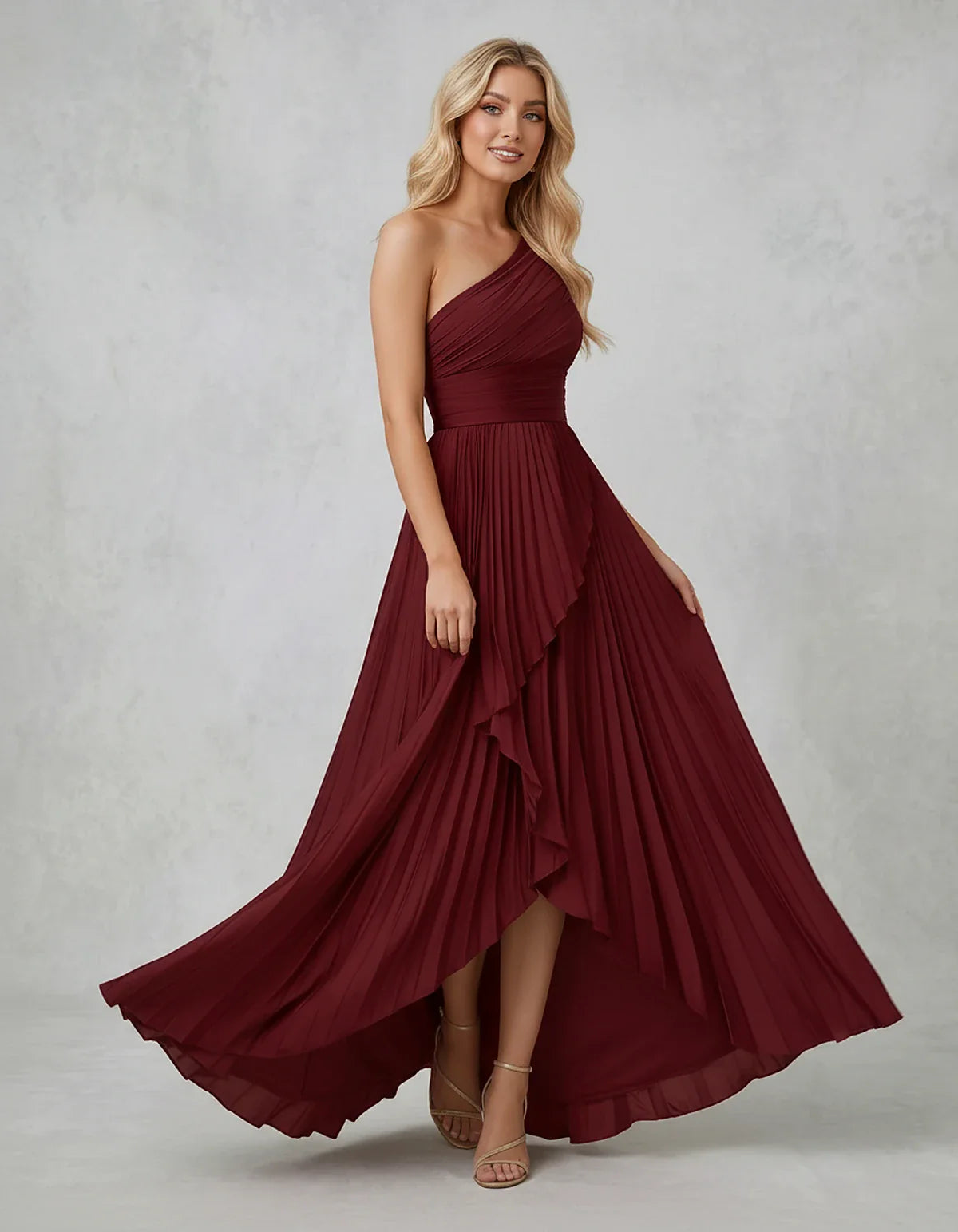 Chiffon Sleeveless One-Shoulder A-Line Maxi Dress for Party, Cocktail, Evening, Wedding Guest, Bridesmaid & Summer Events, fr | SKU: AMD-583920174618452-BLACK-L,AMD-583920174618452-BLACK-M,AMD-583920174618452-BLACK-S,AMD-583920174618452-BLACK-XL,AMD-583920174618452-BLACK-XS