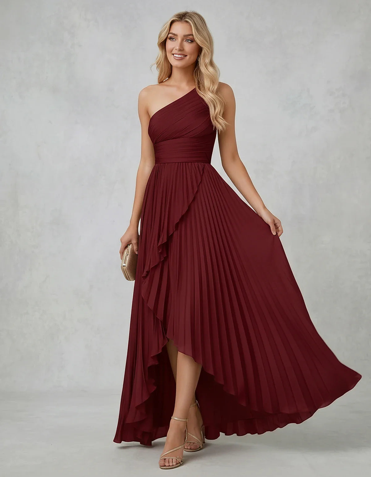 Chiffon Sleeveless One-Shoulder A-Line Maxi Dress for Party, Cocktail, Evening, Wedding Guest, Bridesmaid & Summer Events, fr | SKU: AMD-583920174618452-BLACK-L,AMD-583920174618452-BLACK-M,AMD-583920174618452-BLACK-S,AMD-583920174618452-BLACK-XL,AMD-583920174618452-BLACK-XS