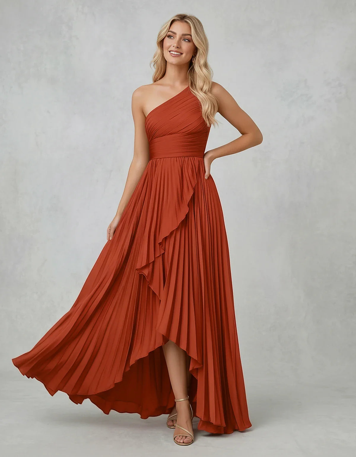 Chiffon Sleeveless One-Shoulder A-Line Maxi Dress for Party, Cocktail, Evening, Wedding Guest, Bridesmaid & Summer Events, fr | SKU: AMD-583920174618452-BURNTORANGE-L,AMD-583920174618452-BURNTORANGE-M,AMD-583920174618452-BURNTORANGE-S,AMD-583920174618452-BURNTORANGE-XL,AMD-583920174618452-BURNTORANGE-XS