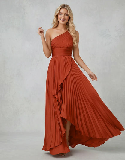 Chiffon Sleeveless One-Shoulder A-Line Maxi Dress for Party, Cocktail, Evening, Wedding Guest, Bridesmaid & Summer Events, fr | SKU: AMD-583920174618452-BURNTORANGE-L,AMD-583920174618452-BURNTORANGE-M,AMD-583920174618452-BURNTORANGE-S,AMD-583920174618452-BURNTORANGE-XL,AMD-583920174618452-BURNTORANGE-XS