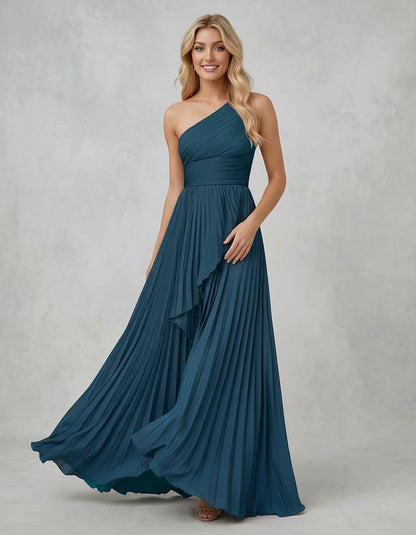 Chiffon Sleeveless One-Shoulder A-Line Maxi Dress for Party, Cocktail, Evening, Wedding Guest, Bridesmaid & Summer Events, fr | SKU: AMD-583920174618452-TEAL-L,AMD-583920174618452-TEAL-M,AMD-583920174618452-TEAL-S,AMD-583920174618452-TEAL-XL,AMD-583920174618452-TEAL-XS