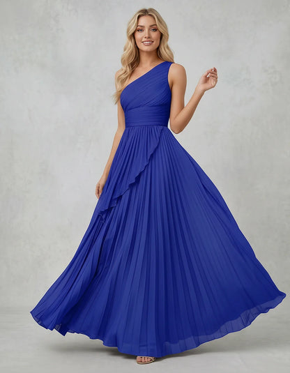 Chiffon Sleeveless One-Shoulder A-Line Maxi Dress for Party, Cocktail, Evening, Wedding Guest, Bridesmaid & Summer Events, fr | SKU: AMD-583920174618452-ROYALBLUE-L,AMD-583920174618452-ROYALBLUE-M,AMD-583920174618452-ROYALBLUE-S,AMD-583920174618452-ROYALBLUE-XL,AMD-583920174618452-ROYALBLUE-XS