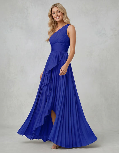 Chiffon Sleeveless One-Shoulder A-Line Maxi Dress for Party, Cocktail, Evening, Wedding Guest, Bridesmaid & Summer Events, si | SKU: AMD-583920174618452-ROYALBLUE-L,AMD-583920174618452-ROYALBLUE-M,AMD-583920174618452-ROYALBLUE-S,AMD-583920174618452-ROYALBLUE-XL,AMD-583920174618452-ROYALBLUE-XS
