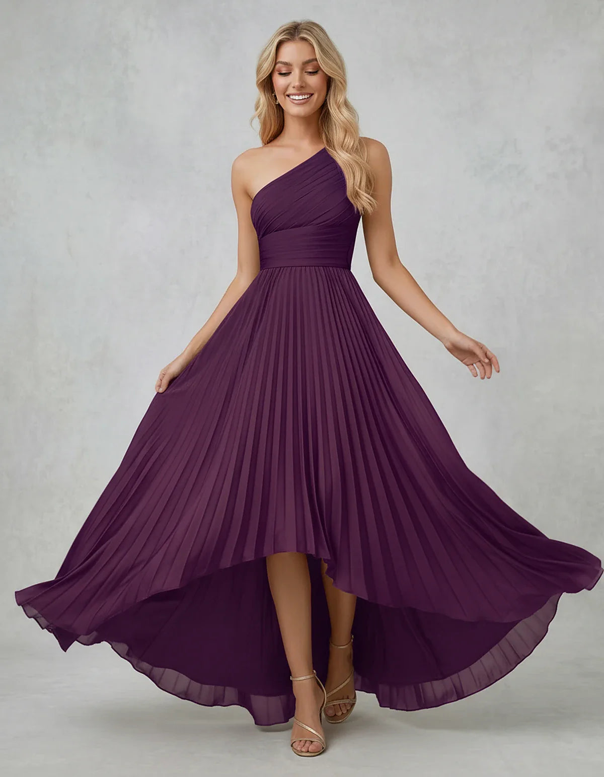 Chiffon Sleeveless One-Shoulder A-Line Maxi Dress for Party, Cocktail, Evening, Wedding Guest, Bridesmaid & Summer Events, fr | SKU: AMD-583920174618452-PURPLE-L,AMD-583920174618452-PURPLE-M,AMD-583920174618452-PURPLE-S,AMD-583920174618452-PURPLE-XL,AMD-583920174618452-PURPLE-XS