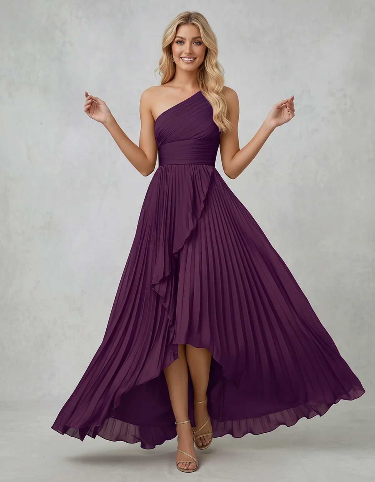Chiffon Sleeveless One-Shoulder A-Line Maxi Dress for Party, Cocktail, Evening, Wedding Guest, Bridesmaid & Summer Events, fr | SKU: AMD-583920174618452-PURPLE-L,AMD-583920174618452-PURPLE-M,AMD-583920174618452-PURPLE-S,AMD-583920174618452-PURPLE-XL,AMD-583920174618452-PURPLE-XS