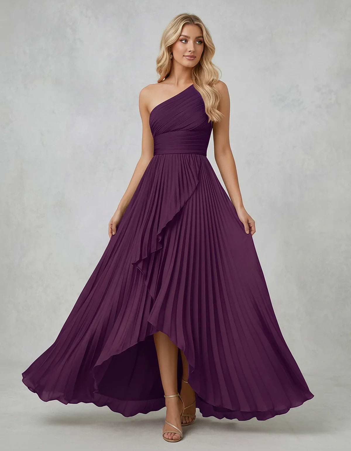 Chiffon Sleeveless One-Shoulder A-Line Maxi Dress for Party, Cocktail, Evening, Wedding Guest, Bridesmaid & Summer Events, fr | SKU: AMD-583920174618452-PURPLE-L,AMD-583920174618452-PURPLE-M,AMD-583920174618452-PURPLE-S,AMD-583920174618452-PURPLE-XL,AMD-583920174618452-PURPLE-XS