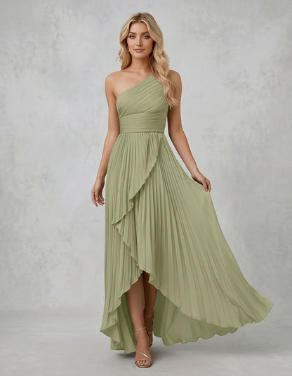 Chiffon Sleeveless One-Shoulder A-Line Maxi Dress for Party, Cocktail, Evening, Wedding Guest, Bridesmaid & Summer Events, fr | SKU: AMD-583920174618452-SAGE-L,AMD-583920174618452-SAGE-M,AMD-583920174618452-SAGE-S,AMD-583920174618452-SAGE-XL,AMD-583920174618452-SAGE-XS