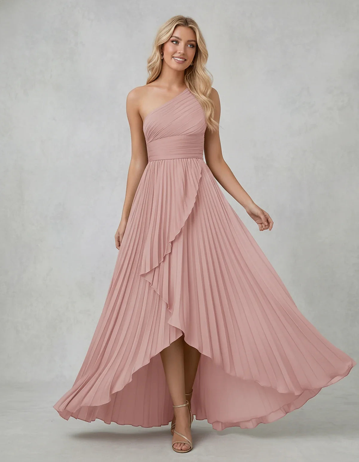Chiffon Sleeveless One-Shoulder A-Line Maxi Dress for Party, Cocktail, Evening, Wedding Guest, Bridesmaid & Summer Events, fr | SKU: AMD-583920174618452-DUSTYROSE-L,AMD-583920174618452-DUSTYROSE-M,AMD-583920174618452-DUSTYROSE-S,AMD-583920174618452-DUSTYROSE-XL,AMD-583920174618452-DUSTYROSE-XS