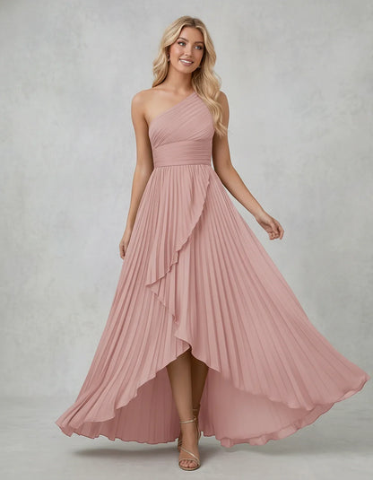Chiffon Sleeveless One-Shoulder A-Line Maxi Dress for Party, Cocktail, Evening, Wedding Guest, Bridesmaid & Summer Events, fr | SKU: AMD-583920174618452-DUSTYROSE-L,AMD-583920174618452-DUSTYROSE-M,AMD-583920174618452-DUSTYROSE-S,AMD-583920174618452-DUSTYROSE-XL,AMD-583920174618452-DUSTYROSE-XS