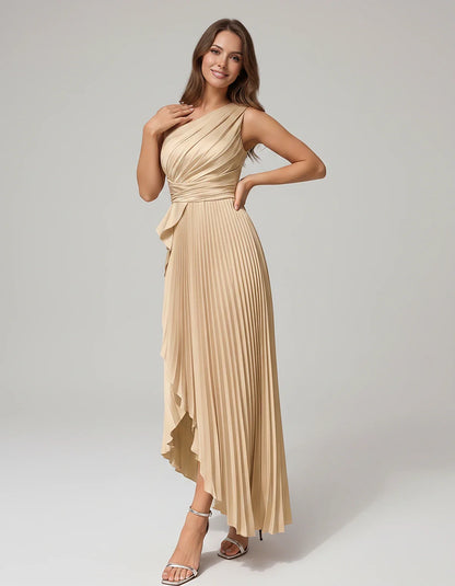 Satin Sleeveless One-Shoulder A-Line Maxi Dress for Party, Cocktail, Evening, Wedding Guest, Bridesmaid, Summer Formal Events | SKU: AMD-582741963851427-BEIGE-L,AMD-582741963851427-BEIGE-M,AMD-582741963851427-BEIGE-S,AMD-582741963851427-BEIGE-XL,AMD-582741963851427-BEIGE-XS