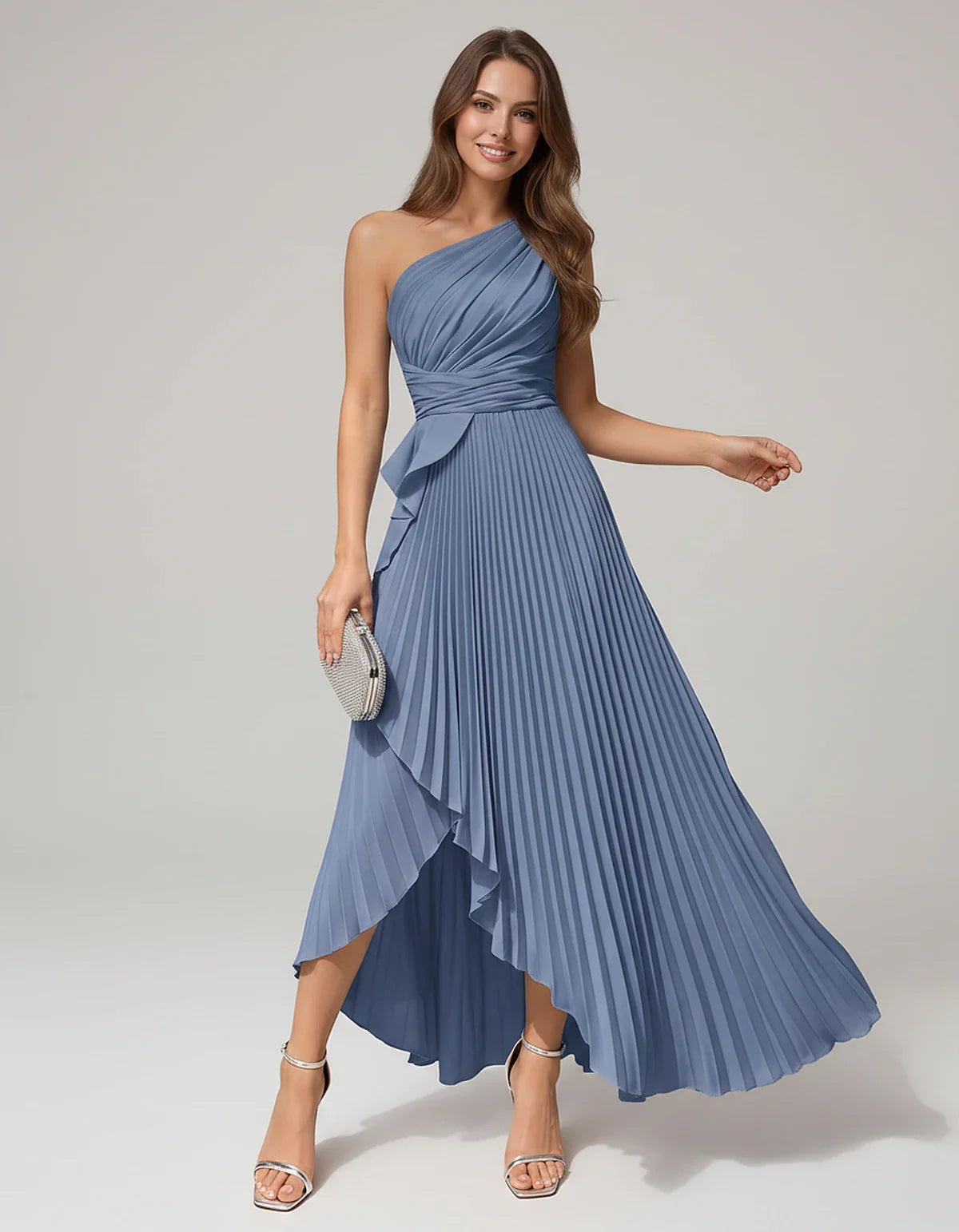 Satin Sleeveless One-Shoulder A-Line Maxi Dress for Party, Cocktail, Evening, Wedding Guest, Bridesmaid, Summer Formal Events | SKU: AMD-582741963851427-DUSTYBLUE-L,AMD-582741963851427-DUSTYBLUE-M,AMD-582741963851427-DUSTYBLUE-S,AMD-582741963851427-DUSTYBLUE-XL,AMD-582741963851427-DUSTYBLUE-XS