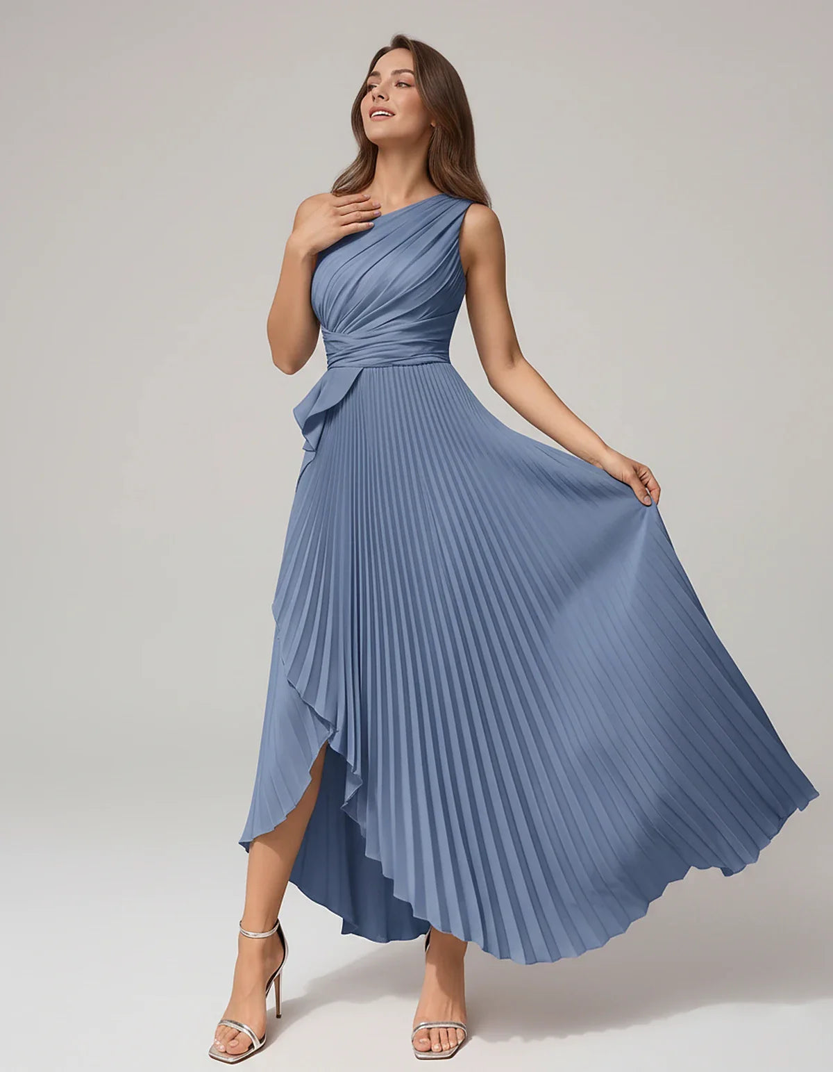 Satin Sleeveless One-Shoulder A-Line Maxi Dress for Party, Cocktail, Evening, Wedding Guest, Bridesmaid, Summer Formal Events | SKU: AMD-582741963851427-DUSTYBLUE-L,AMD-582741963851427-DUSTYBLUE-M,AMD-582741963851427-DUSTYBLUE-S,AMD-582741963851427-DUSTYBLUE-XL,AMD-582741963851427-DUSTYBLUE-XS