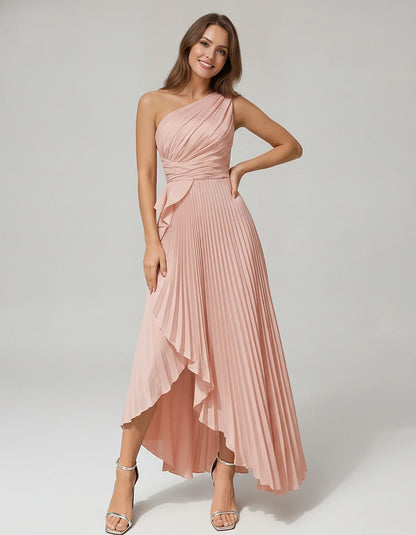 Satin Sleeveless One-Shoulder A-Line Maxi Dress for Party, Cocktail, Evening, Wedding Guest, Bridesmaid, Summer Formal Events | SKU: AMD-582741963851427-BLUSH-L,AMD-582741963851427-BLUSH-M,AMD-582741963851427-BLUSH-S,AMD-582741963851427-BLUSH-XL,AMD-582741963851427-BLUSH-XS