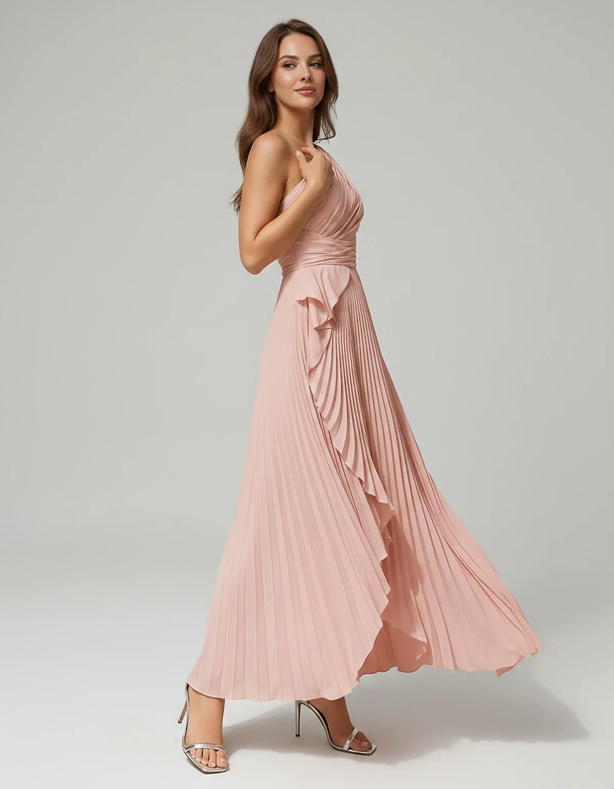Satin Sleeveless One-Shoulder A-Line Maxi Dress for Party, Cocktail, Evening, Wedding Guest, Bridesmaid, Summer Formal Events | SKU: AMD-582741963851427-BLUSH-L,AMD-582741963851427-BLUSH-M,AMD-582741963851427-BLUSH-S,AMD-582741963851427-BLUSH-XL,AMD-582741963851427-BLUSH-XS