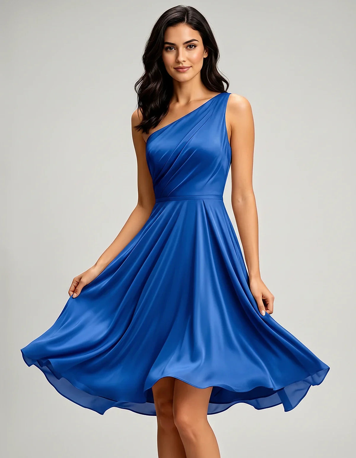 Polyester Satin Sleeveless One-Shoulder Asymmetrical Midi Dress for Party, Cocktail, Evening, Wedding Guest & Summer Events, | SKU: AMD-583920174618502-BLUE-L,AMD-583920174618502-BLUE-M,AMD-583920174618502-BLUE-S,AMD-583920174618502-BLUE-XL,AMD-583920174618502-BLUE-XS