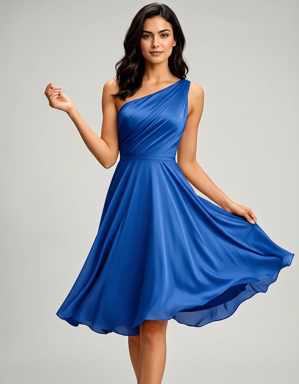 Polyester Satin Sleeveless One-Shoulder Asymmetrical Midi Dress for Party, Cocktail, Evening, Wedding Guest & Summer Events, | SKU: AMD-583920174618502-BLUE-L,AMD-583920174618502-BLUE-M,AMD-583920174618502-BLUE-S,AMD-583920174618502-BLUE-XL,AMD-583920174618502-BLUE-XS