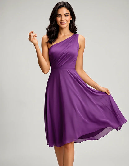 Polyester Satin Sleeveless One-Shoulder Asymmetrical Midi Dress for Party, Cocktail, Evening, Wedding Guest & Summer Events, | SKU: AMD-583920174618502-PURPLE-L,AMD-583920174618502-PURPLE-M,AMD-583920174618502-PURPLE-S,AMD-583920174618502-PURPLE-XL,AMD-583920174618502-PURPLE-XS