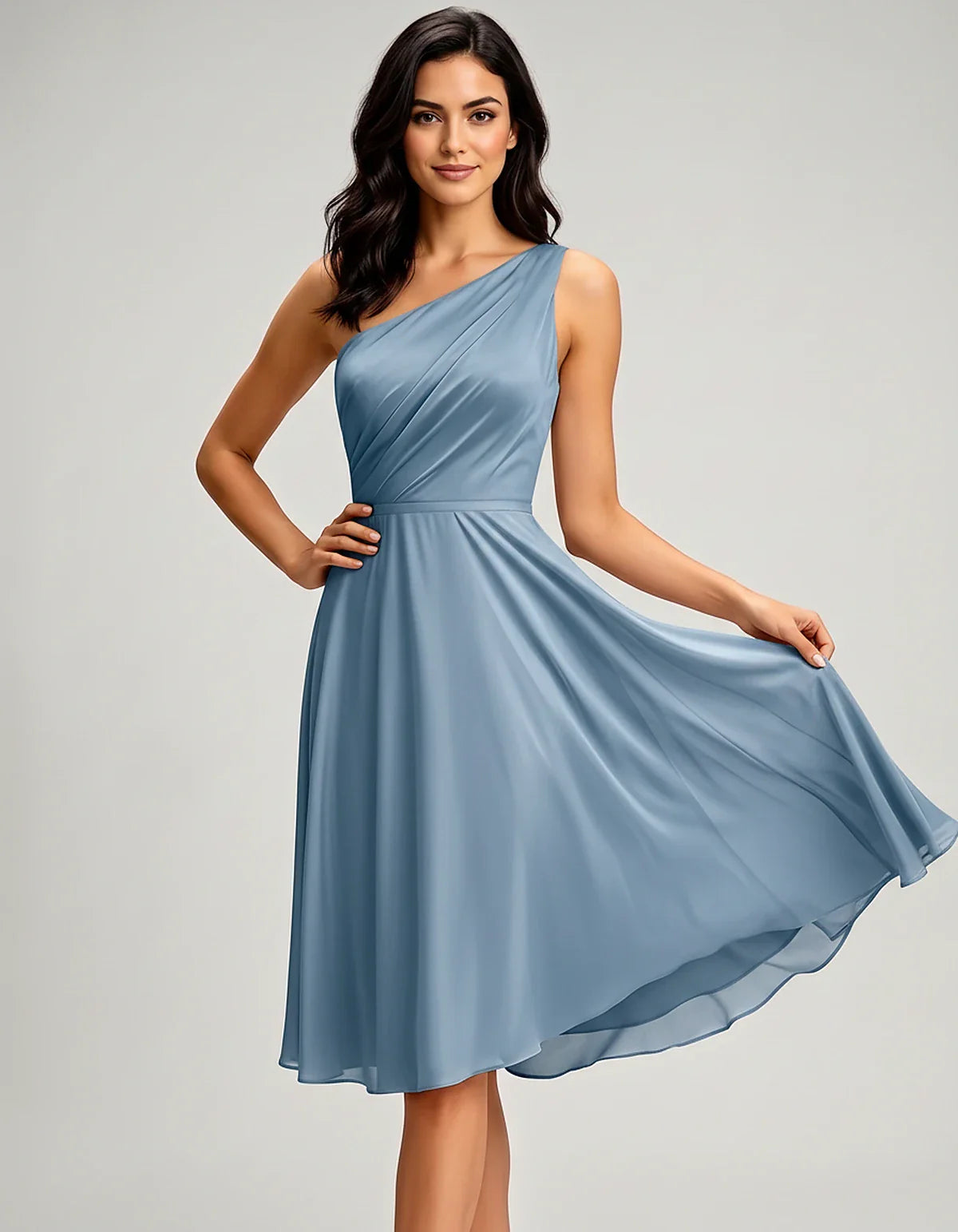 Polyester Satin Sleeveless One-Shoulder Asymmetrical Midi Dress for Party, Cocktail, Evening, Wedding Guest & Summer Events, | SKU: AMD-583920174618502-DUSTYBLUE-L,AMD-583920174618502-DUSTYBLUE-M,AMD-583920174618502-DUSTYBLUE-S,AMD-583920174618502-DUSTYBLUE-XL,AMD-583920174618502-DUSTYBLUE-XS