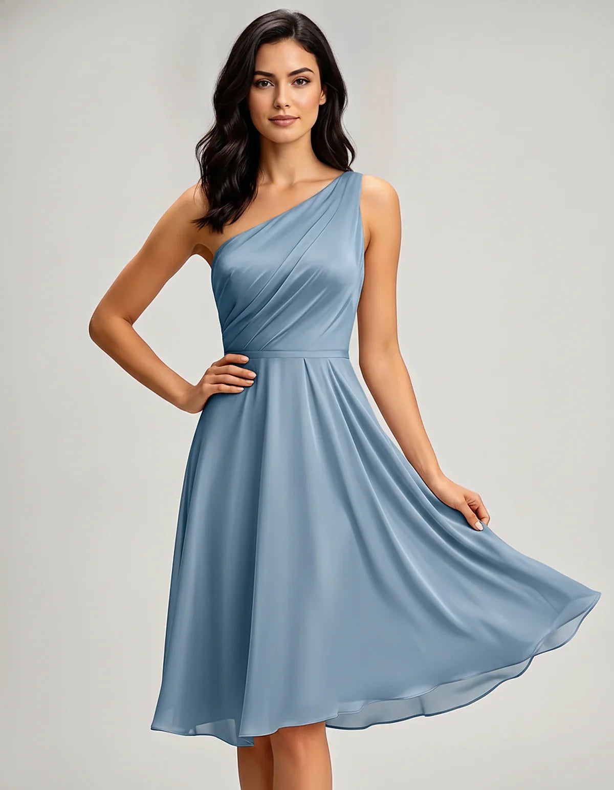 Polyester Satin Sleeveless One-Shoulder Asymmetrical Midi Dress for Party, Cocktail, Evening, Wedding Guest & Summer Events, | SKU: AMD-583920174618502-DUSTYBLUE-L,AMD-583920174618502-DUSTYBLUE-M,AMD-583920174618502-DUSTYBLUE-S,AMD-583920174618502-DUSTYBLUE-XL,AMD-583920174618502-DUSTYBLUE-XS