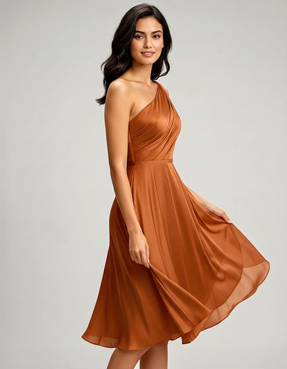 Polyester Satin Sleeveless One-Shoulder Asymmetrical Midi Dress for Party, Cocktail, Evening, Wedding Guest & Summer Events, | SKU: AMD-583920174618502-BURNTORANGE-L,AMD-583920174618502-BURNTORANGE-M,AMD-583920174618502-BURNTORANGE-S,AMD-583920174618502-BURNTORANGE-XL,AMD-583920174618502-BURNTORANGE-XS