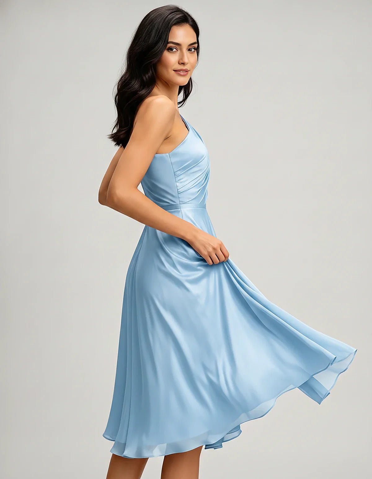 Polyester Satin Sleeveless One-Shoulder Asymmetrical Midi Dress for Party, Cocktail, Evening, Wedding Guest & Summer Events, | SKU: AMD-583920174618502-SKYBLUE-L,AMD-583920174618502-SKYBLUE-M,AMD-583920174618502-SKYBLUE-S,AMD-583920174618502-SKYBLUE-XL,AMD-583920174618502-SKYBLUE-XS