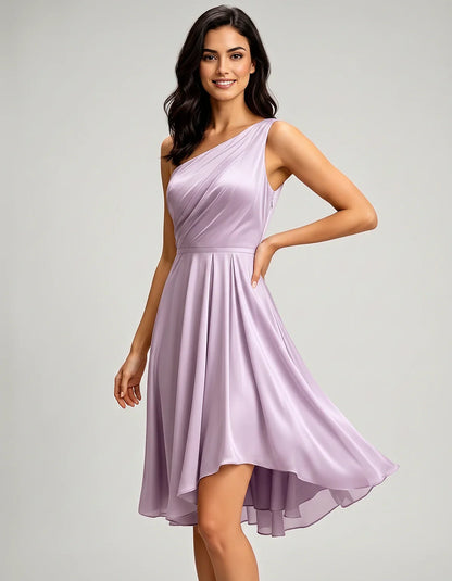Polyester Satin Sleeveless One-Shoulder Asymmetrical Midi Dress for Party, Cocktail, Evening, Wedding Guest & Summer Events, | SKU: AMD-583920174618502-LILAC-L,AMD-583920174618502-LILAC-M,AMD-583920174618502-LILAC-S,AMD-583920174618502-LILAC-XL,AMD-583920174618502-LILAC-XS