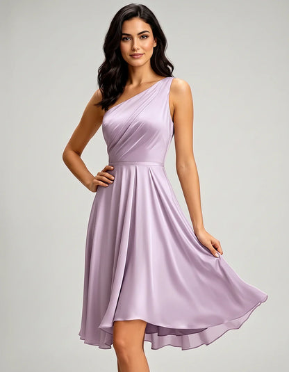 Polyester Satin Sleeveless One-Shoulder Asymmetrical Midi Dress for Party, Cocktail, Evening, Wedding Guest & Summer Events, | SKU: AMD-583920174618502-LILAC-L,AMD-583920174618502-LILAC-M,AMD-583920174618502-LILAC-S,AMD-583920174618502-LILAC-XL,AMD-583920174618502-LILAC-XS