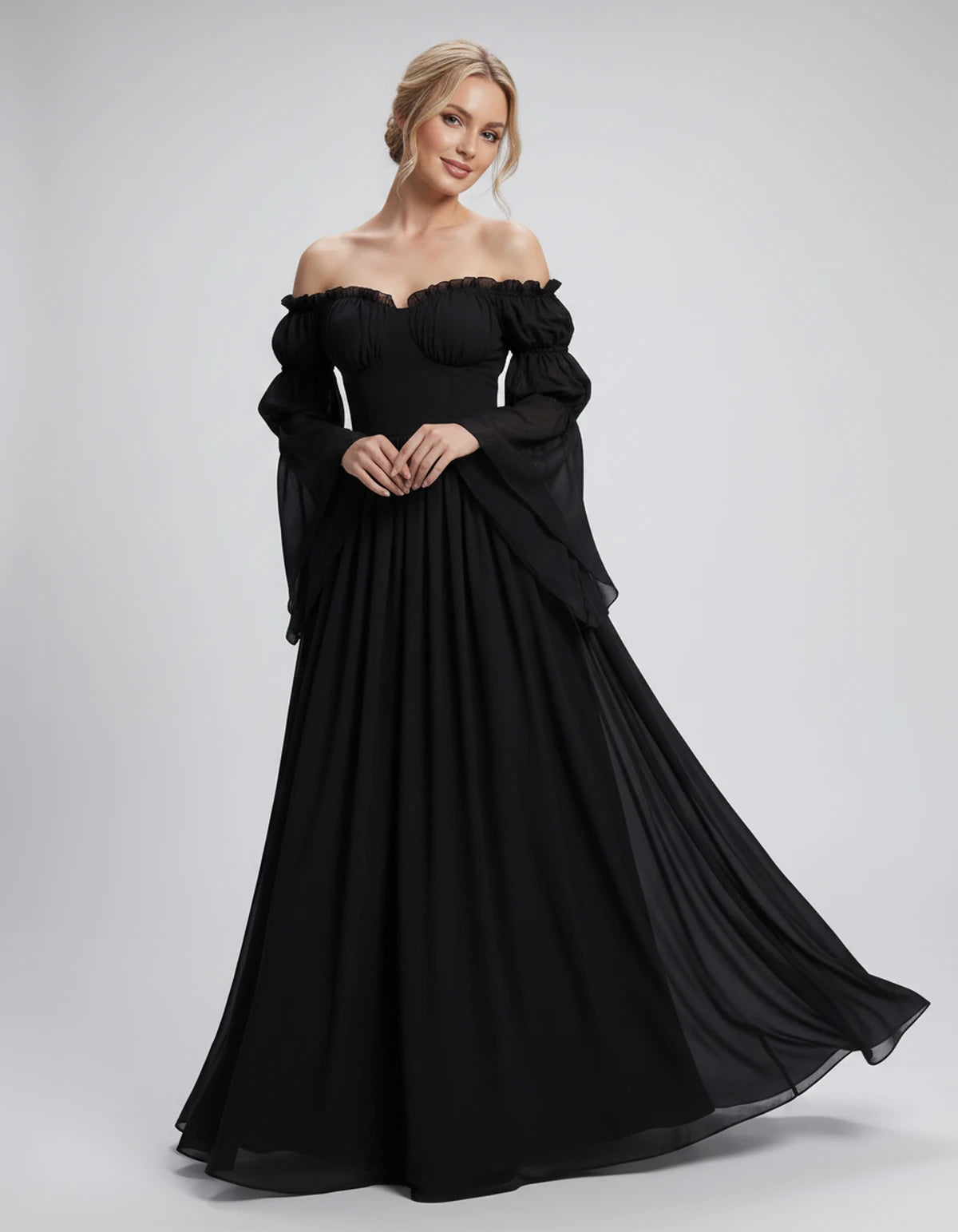Avelina Maxi Dresses — Black | SKU: RB-099607-black-XS,RB-099607-black-S,RB-099607-black-M,RB-099607-black-L,RB-099607-black-XL,RB-099607-black-2XL