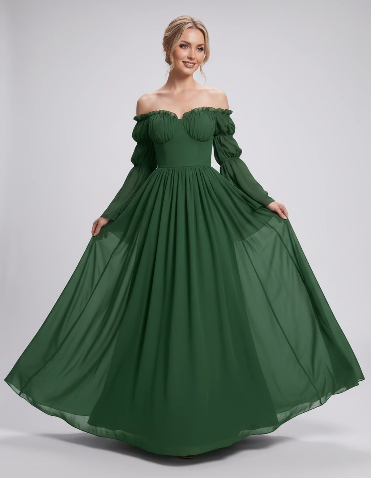 Avelina Maxi Dresses — Green | SKU: RB-099607-green-XS,RB-099607-green-S,RB-099607-green-M,RB-099607-green-L,RB-099607-green-XL,RB-099607-green-2XL