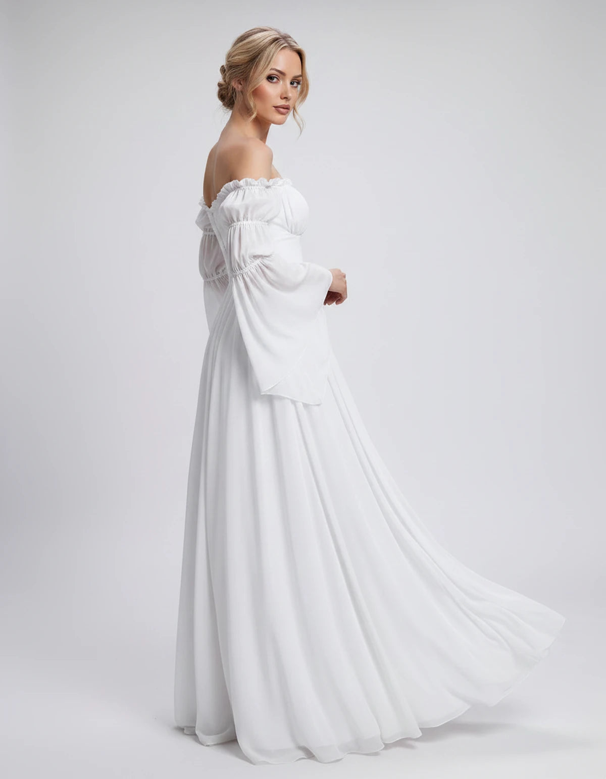 Avelina Maxi Dresses — White | SKU: RB-099607-white-XS,RB-099607-white-S,RB-099607-white-M,RB-099607-white-L,RB-099607-white-XL,RB-099607-white-2XL