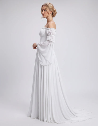 Avelina Maxi Dresses — White | SKU: RB-099607-white-XS,RB-099607-white-S,RB-099607-white-M,RB-099607-white-L,RB-099607-white-XL,RB-099607-white-2XL