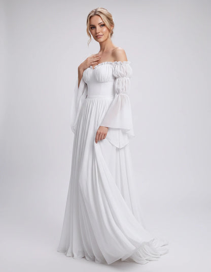 Avelina Maxi Dresses — White | SKU: RB-099607-white-XS,RB-099607-white-S,RB-099607-white-M,RB-099607-white-L,RB-099607-white-XL,RB-099607-white-2XL