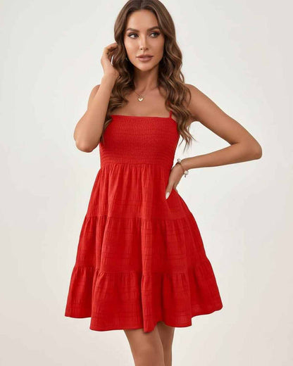 Ramblion Aya mini dress — square neck neckline · lifestyle styling · styled for prom season