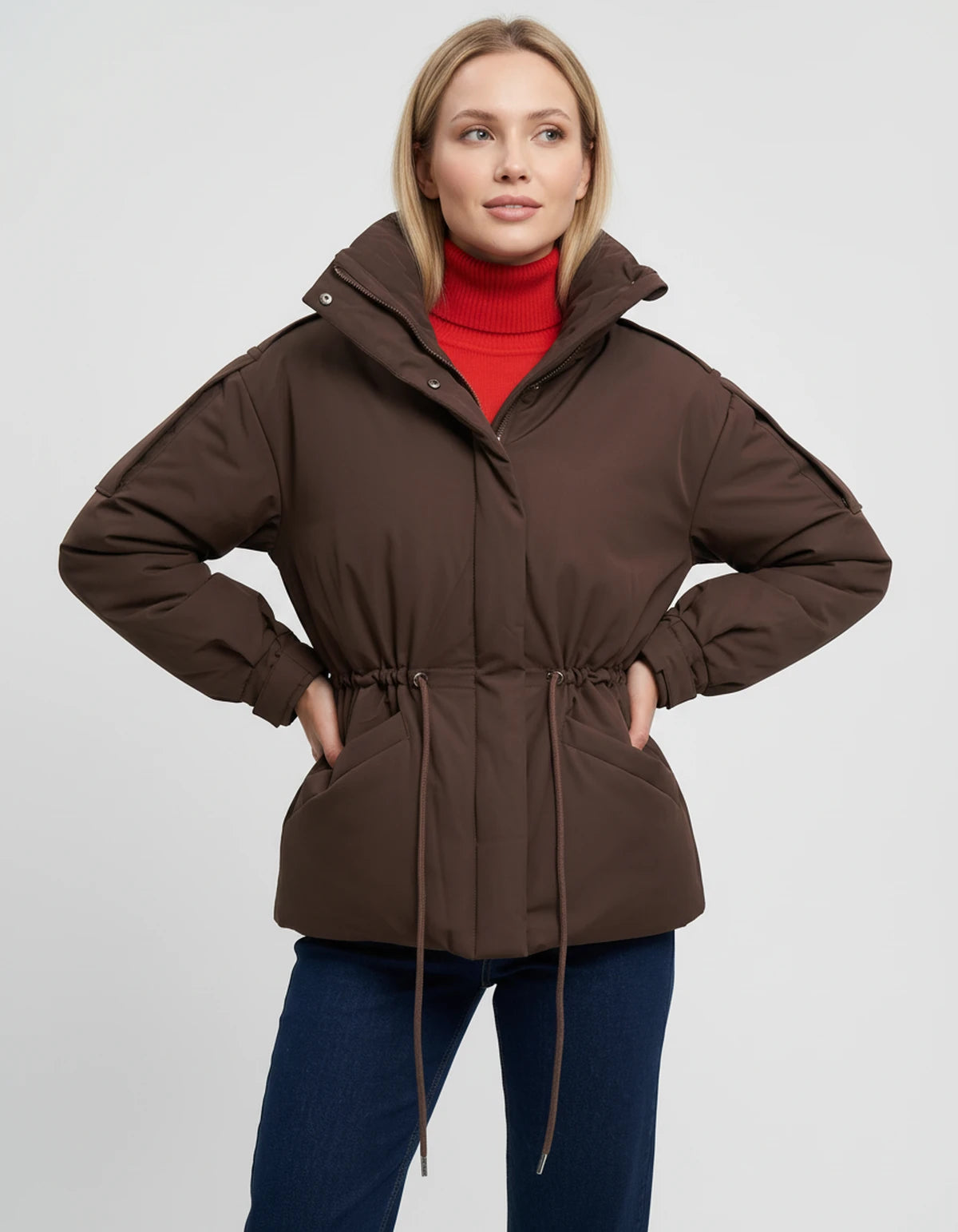 Ayveline Jackets — Coffee Color | SKU: RB-5244b7-coffee09-XS,RB-5244b7-coffee09-S,RB-5244b7-coffee09-M,RB-5244b7-coffee09-L