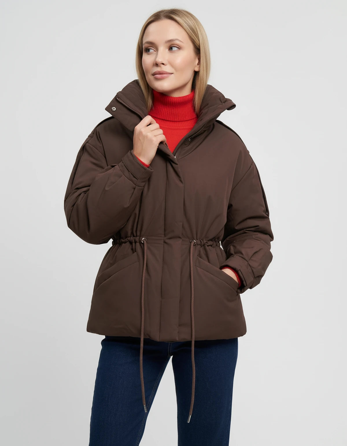 Ayveline Jackets — Coffee Color | SKU: RB-5244b7-coffee09-XS,RB-5244b7-coffee09-S,RB-5244b7-coffee09-M,RB-5244b7-coffee09-L